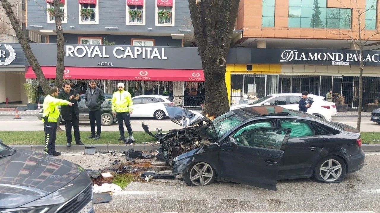 Bursa'da Kadın Sürücü Direksiyon Hakimiyetini Kaybederek Ağaca Çarptı 1 Yaralı - Yazar Kadın