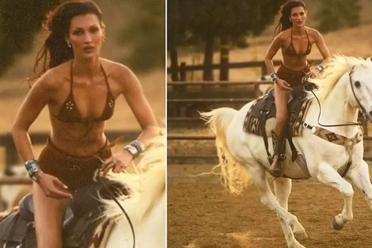 Bella Hadid Bikini Ustu Ve Mini Sortla At 18401619 6795 Amp - Yazar Kadın