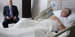 Cumhurbaşkanı Erdoğan, kaza geçiren Hasan Basri Yalçın’ı hastanede ziyaret etti.
