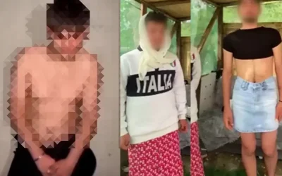 Canlı yayında etek giydiren saldırgan dayak yedi: Sizin karınızım abi