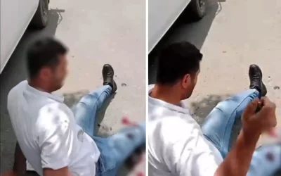 Kadın, rahatsız edici erkeği ayaklarından vurdu ve o anları paylaştı.