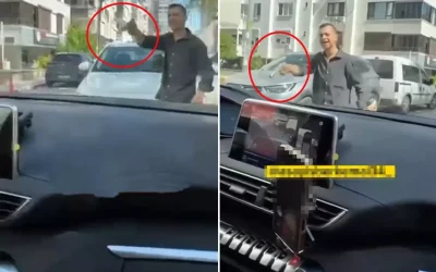 Kadın Sürücülere Silah Çeken Adam: İnin Lan Aşağıya