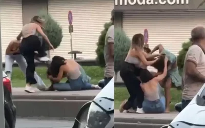 4 Kadın Arasında Dakikalarca Süren Kavga, Erkeklerin Müdahalesine İhtiyaç Duydu