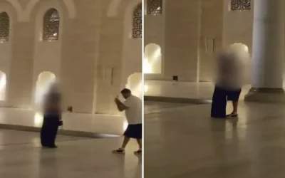 Çamlıca Camii’nde skandal görüntü: Öpüşen çift tepki çekti