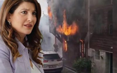 Ünlü oyuncu Şebnem Bozoklu’nun evi Beşiktaş’ta alevler içinde kaldı
