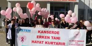 Ağrı’da Kadın Sağlık Çalışanlarından Meme Kanseri Bilinçlendirme Yürüyüşü