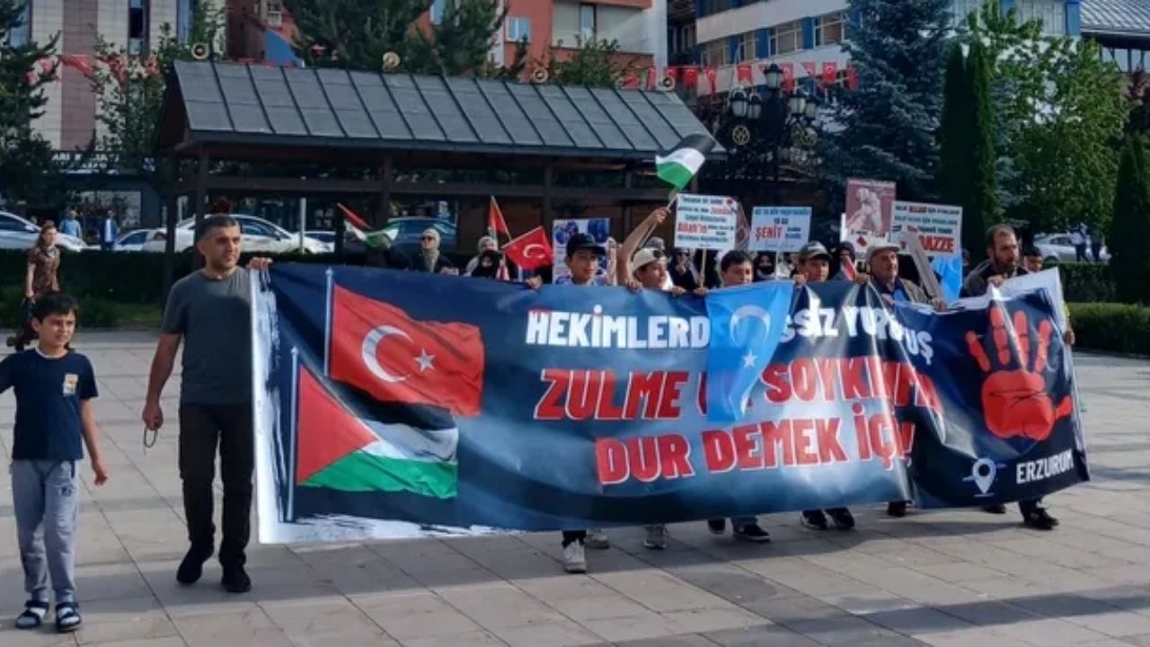 Erzurum'daki Sağlık Çalışanları Gazze İçin Yağmurlu Havada Yürüdü - Yazar Kadın