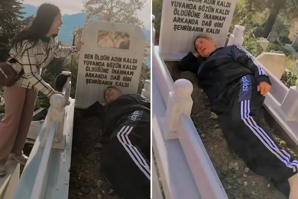 Esinin Mezarinda Topragin Ustune Yatarak Hungur 19220405 8554 Amp - Yazar Kadın